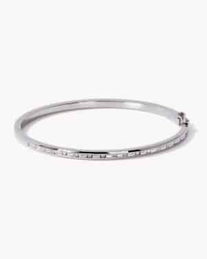 White Gold Canal Bangle