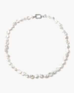 keshi pearl necklace in white gold