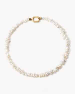 mini keshi pearl necklace in yellow gold