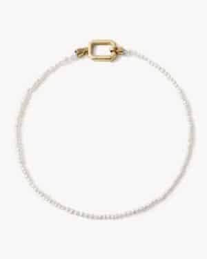 seed pearl necklace in yellow gold