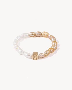 Gold Duo Seed Pearl Ring